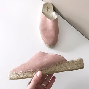 Park Lane Blush Suede Espadrille Mules